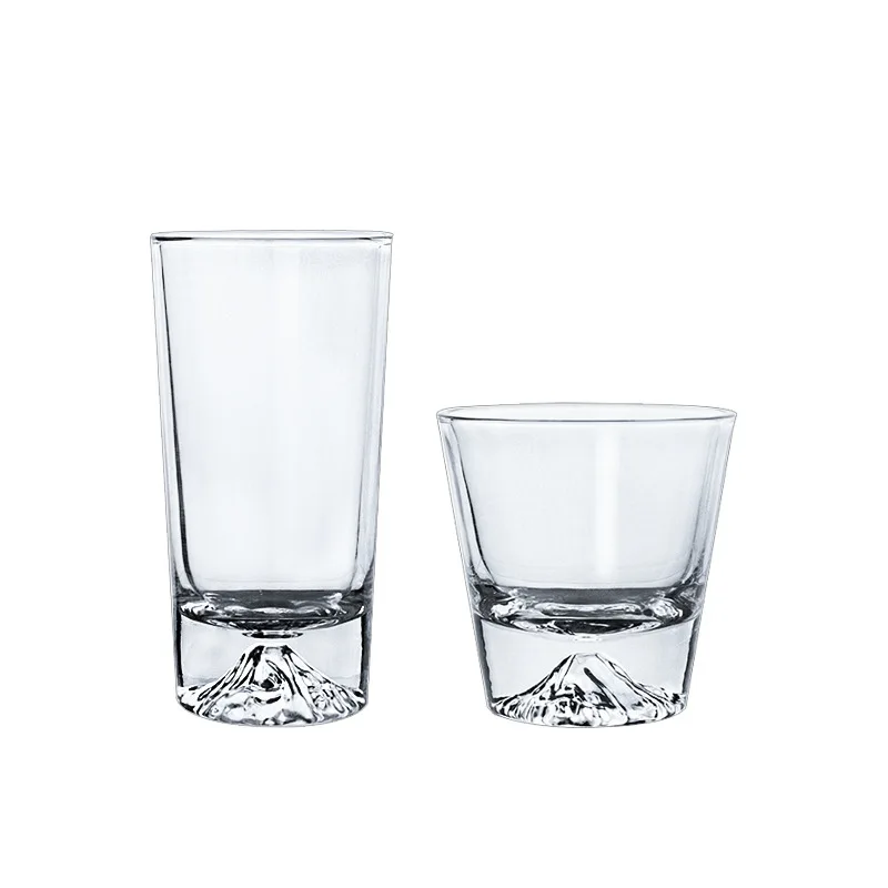 Japanese Mount Fuji Glass Cup Snow Mountain Cup Whiskey Glass Transparent Water Cup and Foreign Wine Cup