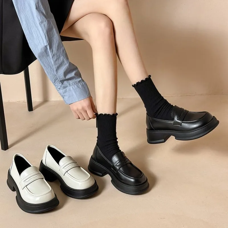 Oxford Shoes-Chaussures à enfiler pour femmes, escarpins à enfiler, derby de rencontre, mocassins décontractés, chaussures de fête pour dames, nouvelle irritation