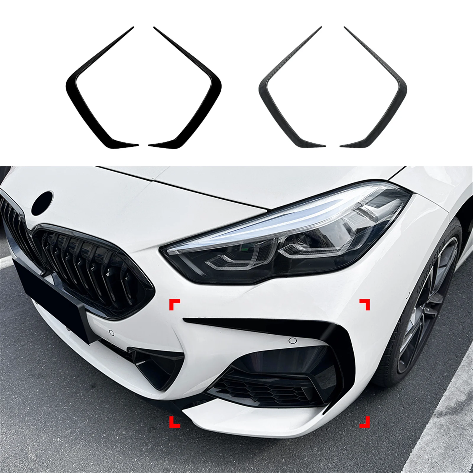 

2 шт. передний бампер автомобиля, боковой воздушный спойлер, накладка Canard для BMW 2 серии F44 M Sport 2020 2021 2022 2023 2024