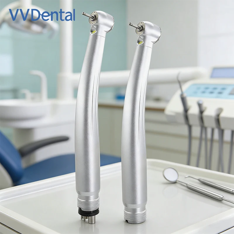 VV Dental Handpiece Light High Rotation Hand Built-in Ceramic Cearing Four-Point Spray Dentistry Push Button Stainless