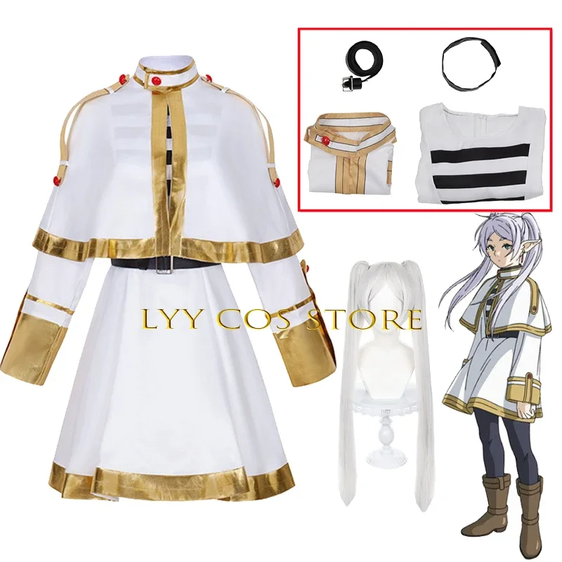 Special Offer Frieren Cosplay Anime Frieren At The Funeral Costume Uniform Dress Wig Set Halloween Party Outfit for Woman