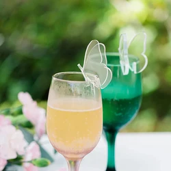 5-20Pcs Acrylic Butterfly Wine Glass Tags Wedding Decoration Cocktail Glass Drink Cup Labels Birthday Party Baby Shower Supplies