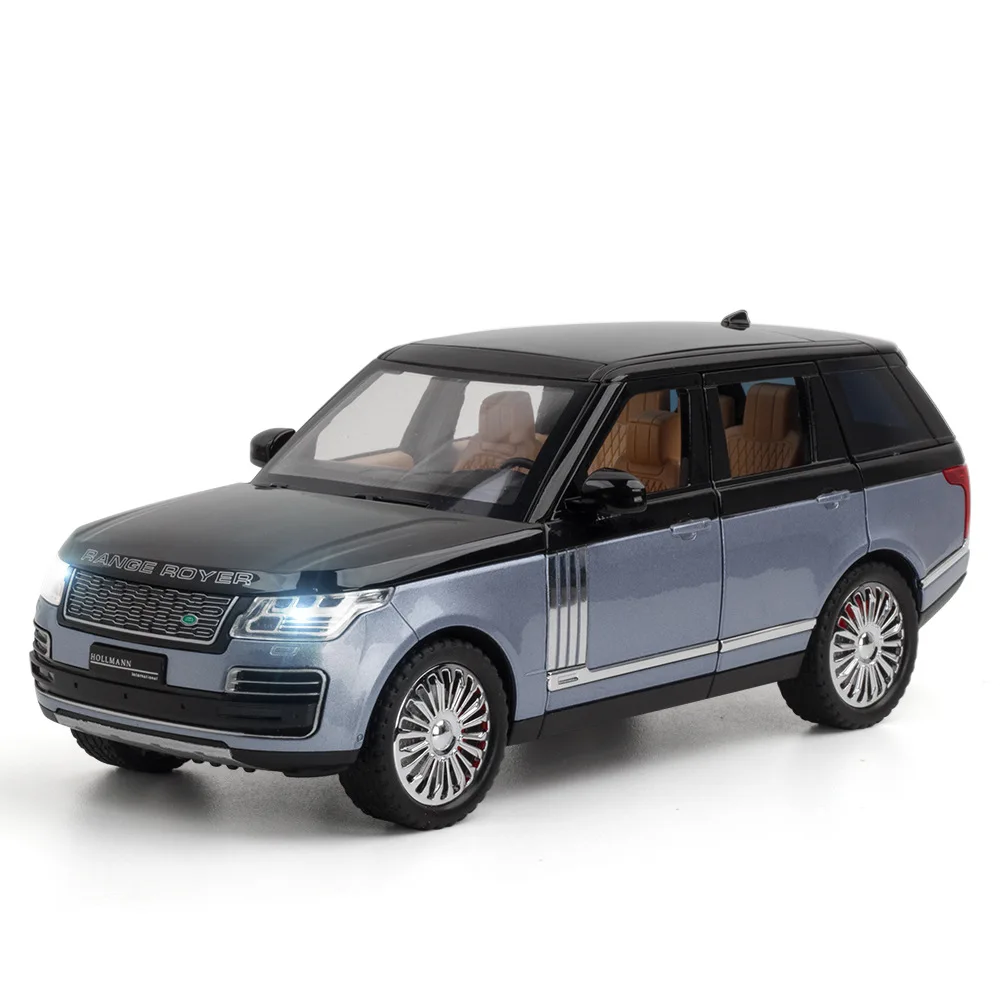 1:24 range rover veículo off-road diecast liga de metal modelo puxar para trás som luz carro crianças presente coleção a445 discast liga