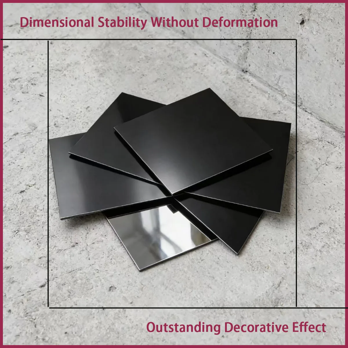 Black Coated Mirror Aluminum Plate High Gloss Black Fiber Carving Material Coated Laser Cutting Customized