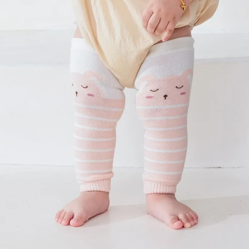 Anti Slip Cartoon Knee High Baby Socks Soft Cotton Indoor Crawling Protector for Infants Toddlers Adjustable Elastic Cuff