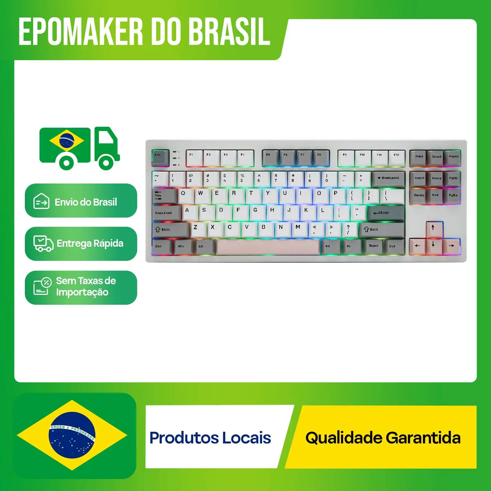 EPOMAKER TH87 TKL Teclado Mecânico Gamer Layout ANSI US Montagem Gasket Conexão Fio Bluetooth Wireless 2.4GHz Bateria 10000mAh