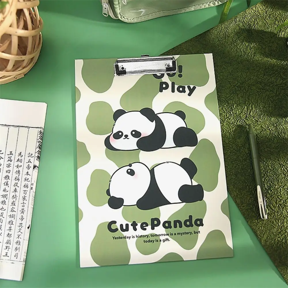Aesthetic A4 Board Clip Folder File Storage Document Panda File Folder Paper Holder Good-looking Writing Clipboard