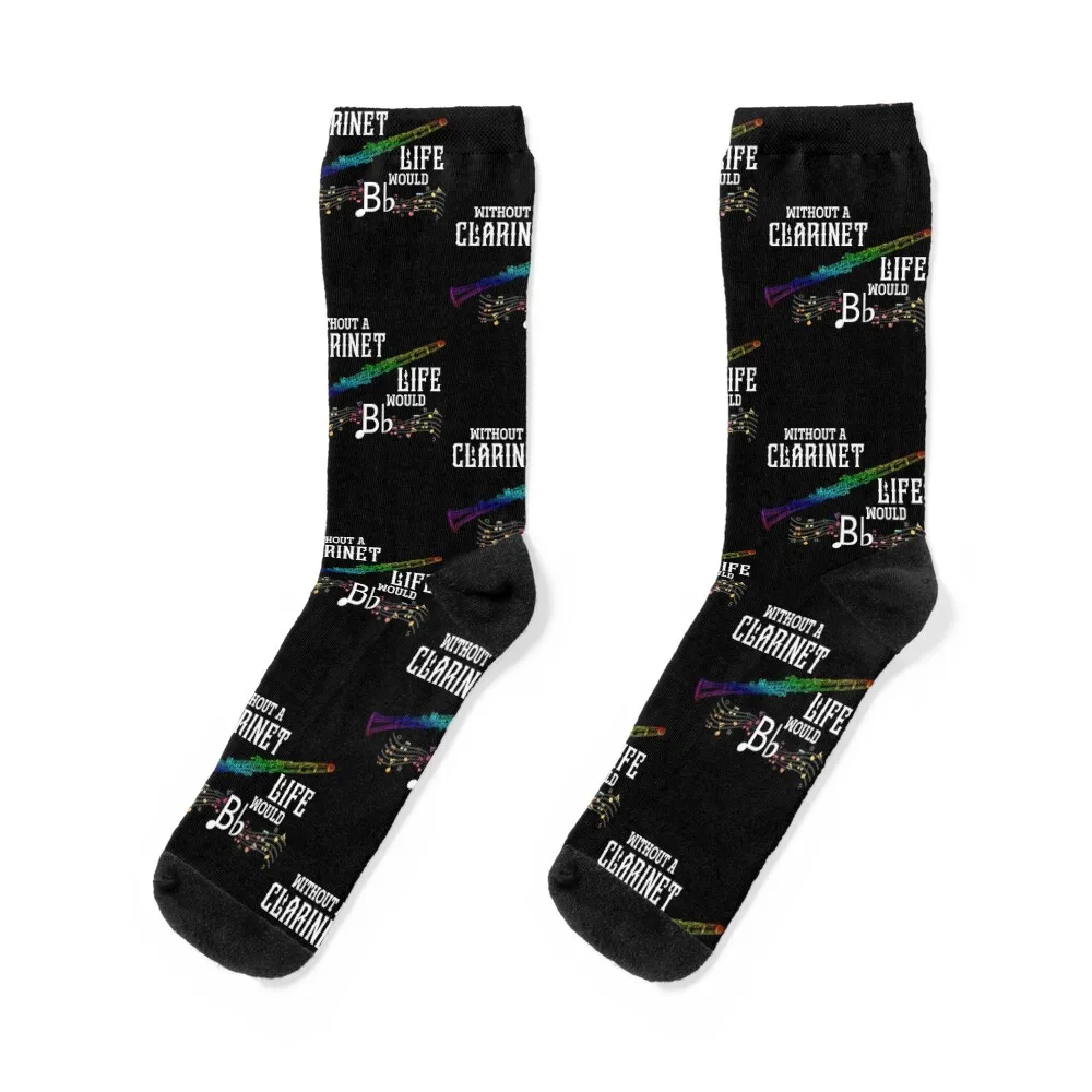 

Without Clarinet Life Would Be Flat Clarinetist Socks hip hop hiphop christmas gifts cartoon Men's Socks Women's