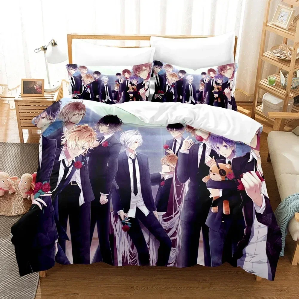 

Anime Diabolik Lovers Printed Bed Set Duvet Cover Pillowcase Bedding Set Bed Linen Sheet Quilt Cover Full King Size Home Textile