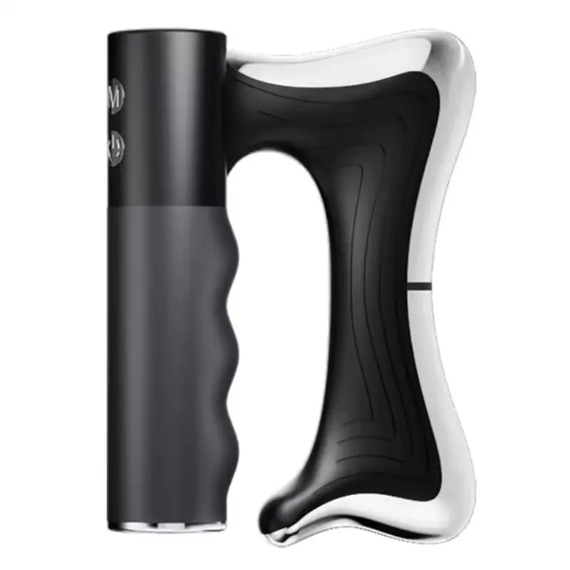 BAAO-Warm Body Lifting Electric Heating Fascia Knife New LCD Vibration Massager Muscle Relaxation Blade Comb Massage Tool