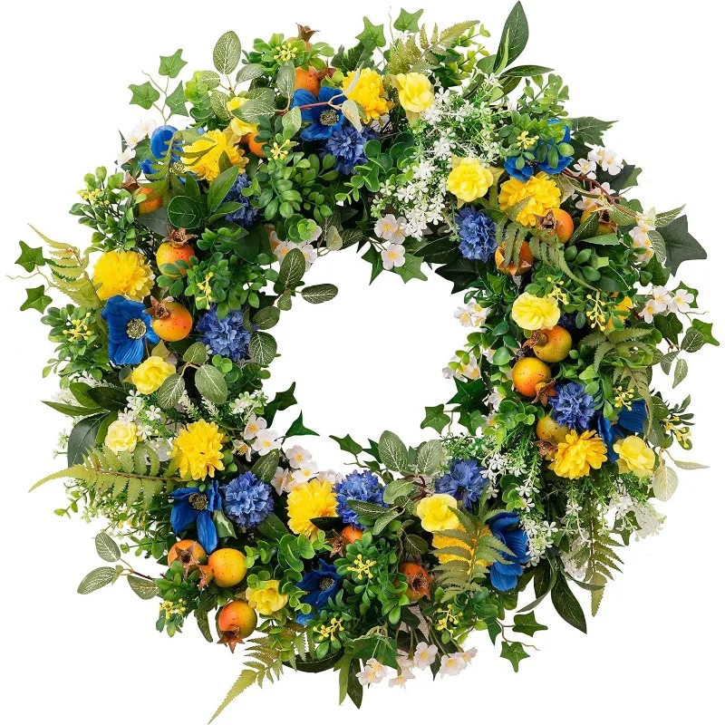 

Balsam Hill 28in Summer Breeze Outdoor Floral Artificial Wreath