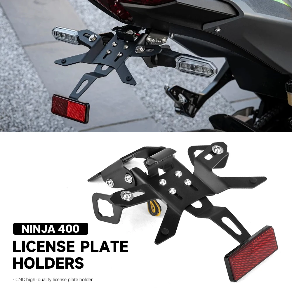 

Для Kawasaki Ninja 400 Ninja 400 Ninja 250 Z400 2018-2024 мотоциклетный задний короткий держатель номерного знака, комплект кронштейнов задней бабки