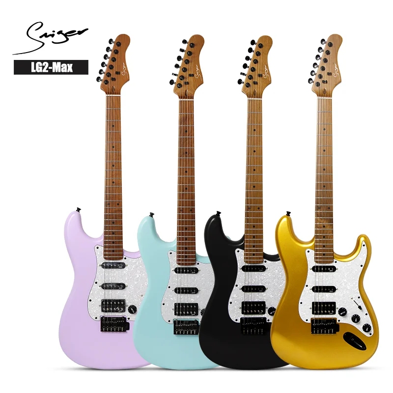 Smiger Yükseltme Kavak Gövde Kavrulmuş Akçaağaç Boyun ve klavye Alnico V HSS Pikap St L-G2-MAX Kilitleme Tunerli Elektro Gitar