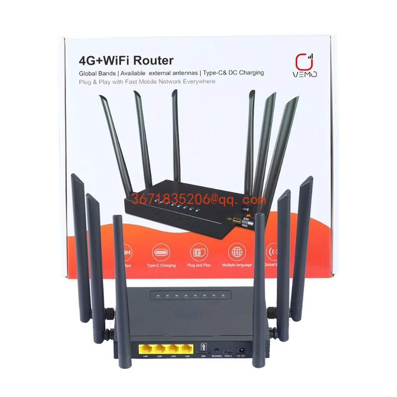 

B628 global universal plug-in card enterprise-grade removable antenna Type-C power supply 4G wireless wifi router