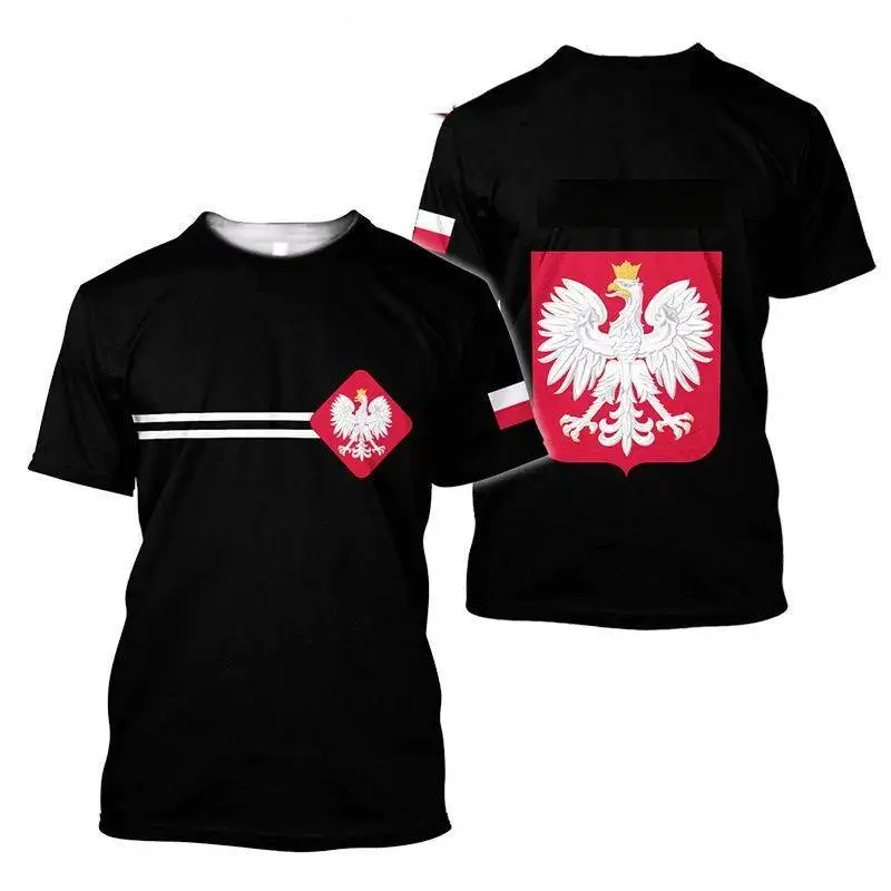 Poland Flag Printed T-Shirt For Men 3d Print Man Clothing Oversized Tees Top Fashion Casual Short Sleeve Men Harajuku Clothes