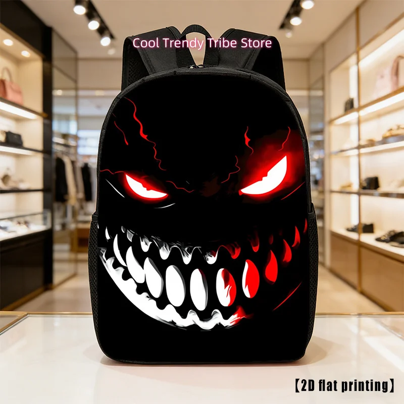 A Creature Featuring Crimson Eyes And Bright White Teeth, This Unisex Backpack Is Lightweight And Spacious, Equipped with Adjust