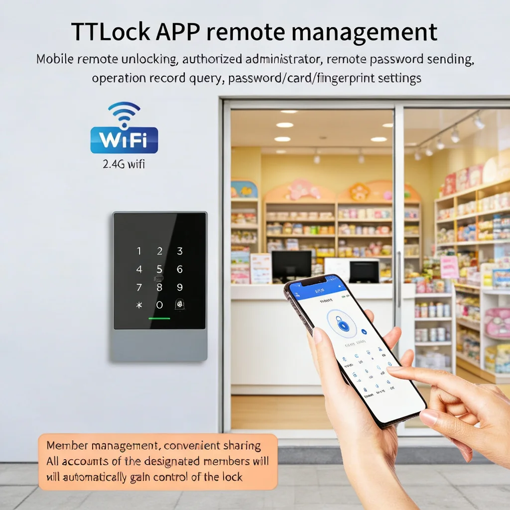K3W WiFi Access Control Keypad, Waterproof Smart Lock with Multiple Access Methods, Alexa Fingerprint Recognition, Digital Keypa