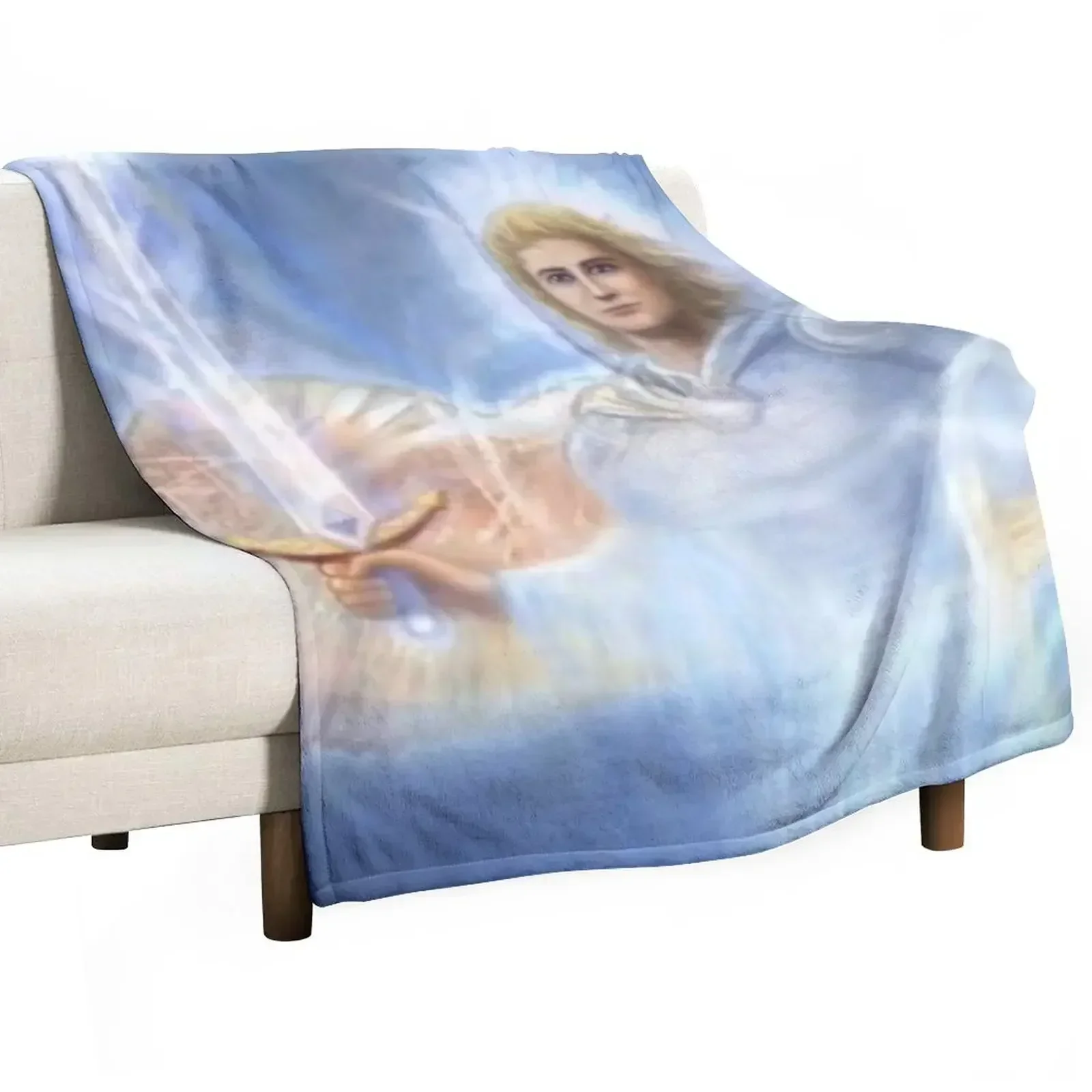 Saint Michael The Archangel Throw Blanket Beautifuls Flannels Soft Plaid Luxury Plaid anime Blankets