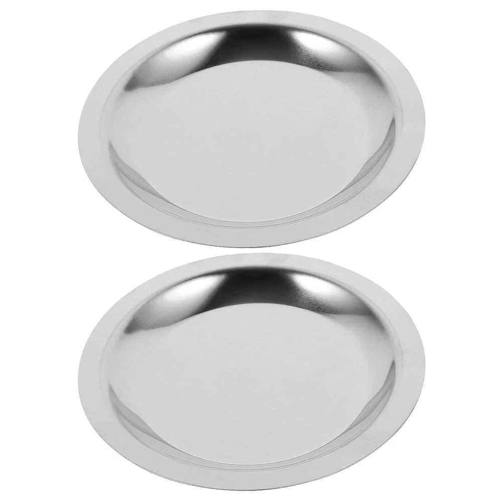 2 Pcs Tea Cup Mat Coasters Heat-resistant Household Bottle Pad Silver Stainless Steel