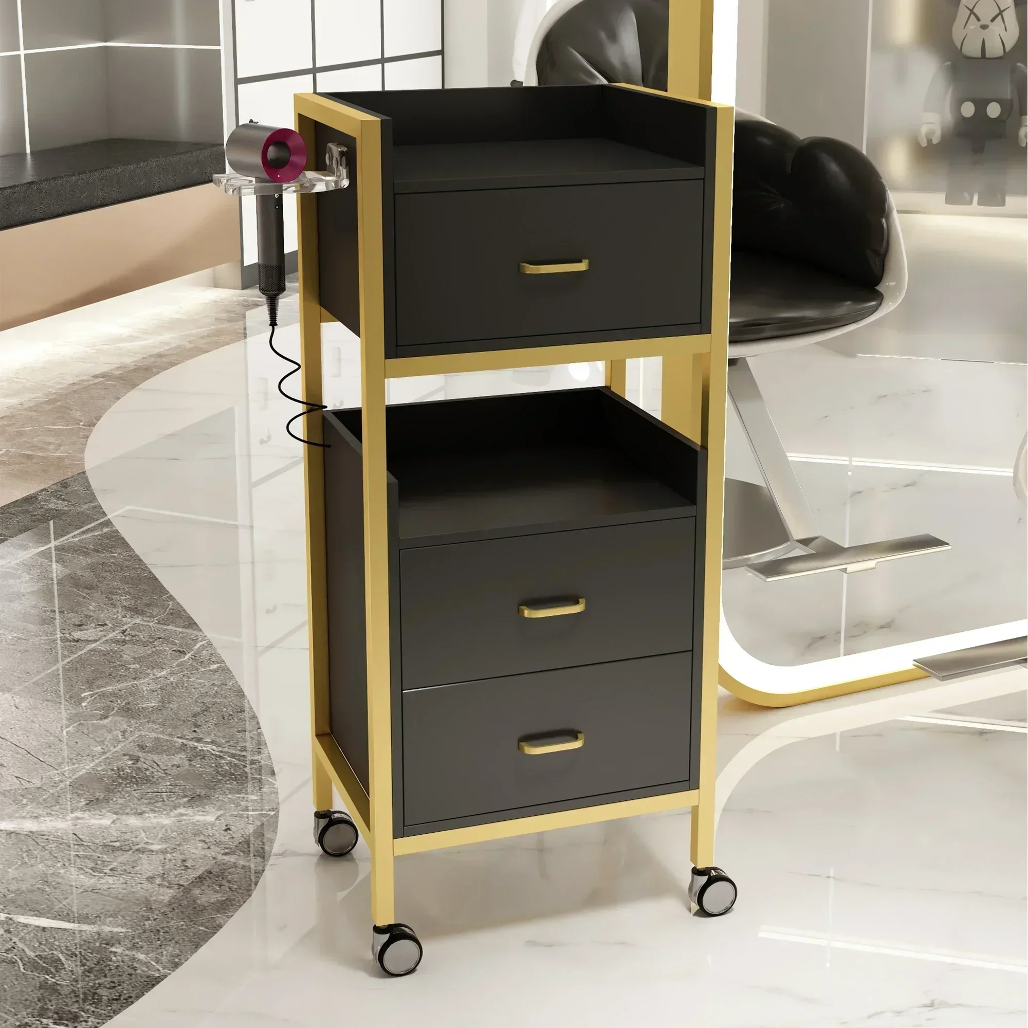 Beauty Salon Tray Auxiliary Car Wheels Cleaning Cart Professional Furniture Hairdresser Aesthetic Reception Barber