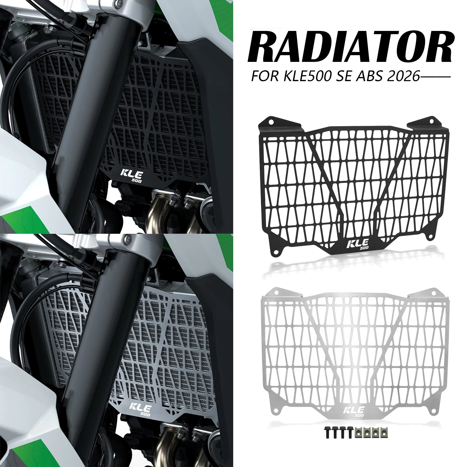 

For Kawasaki KLE 500 2026 KLE500 SE ABS 2026 New Motorcycle Accessorie Radiator Guard Set Protector Guard Cover Oil Cooler Cover