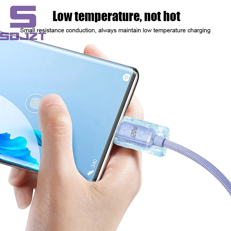 120W 6A Fast Charge USB Type C Quick Charge Cable For Phone Fast Charging Cable Data Cables Charger Wire 0.25/1/1.5/2M