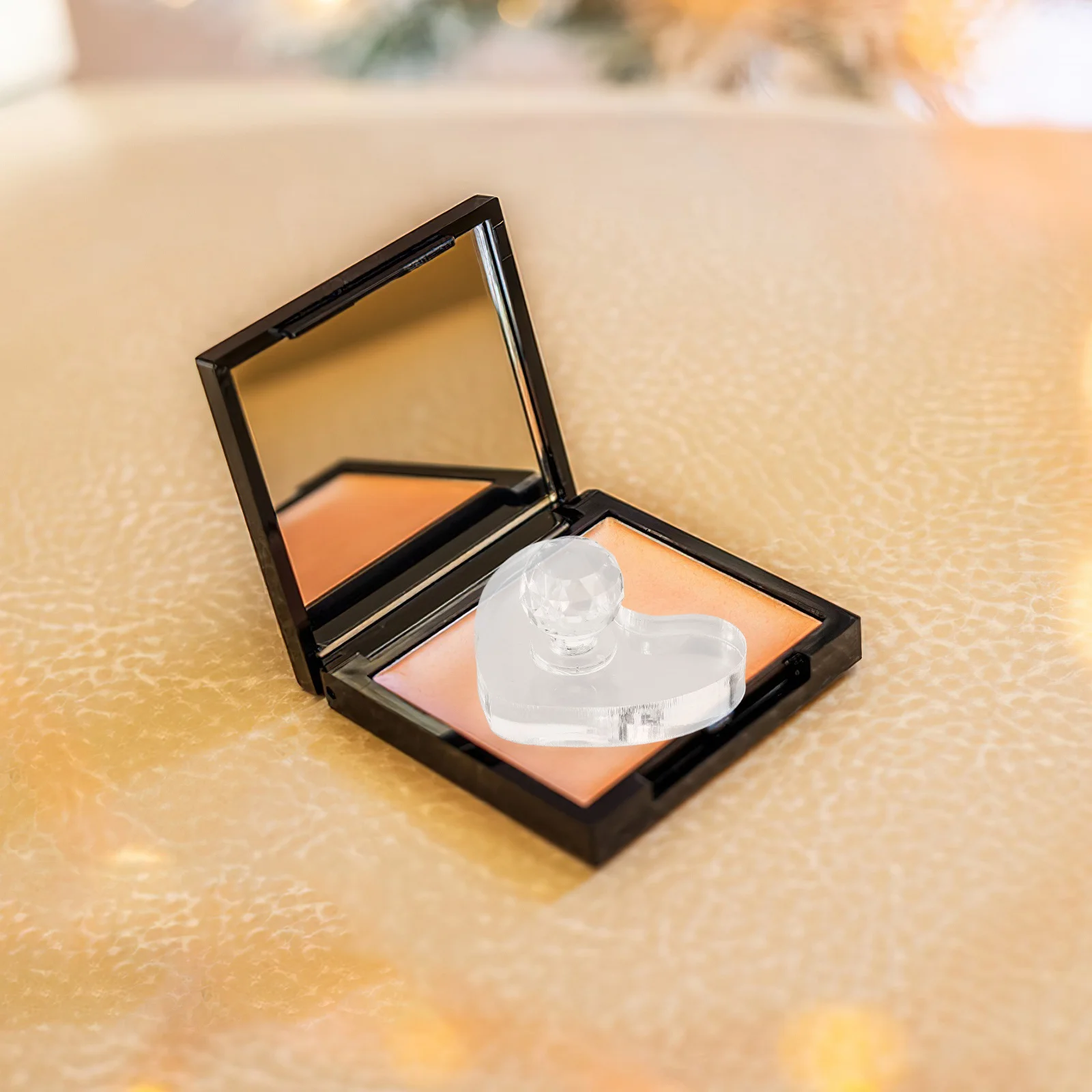 Herramienta de estampado de presión para bricolaje, forma de corazón, colorete, sombra de ojos, molde compacto, accesorio de maquillaje, dispositivo de belleza