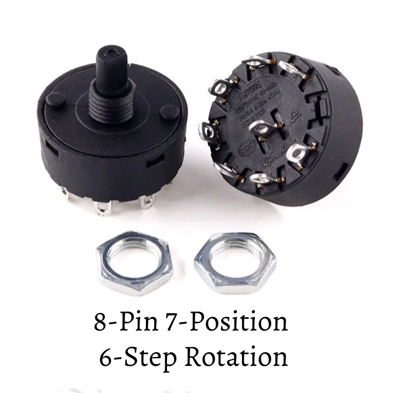 2pcs 14mm Circular rotary switch 2 3 4 5 6 7 8 gears Multi gear knob Teapot Juicer Blender Power switch