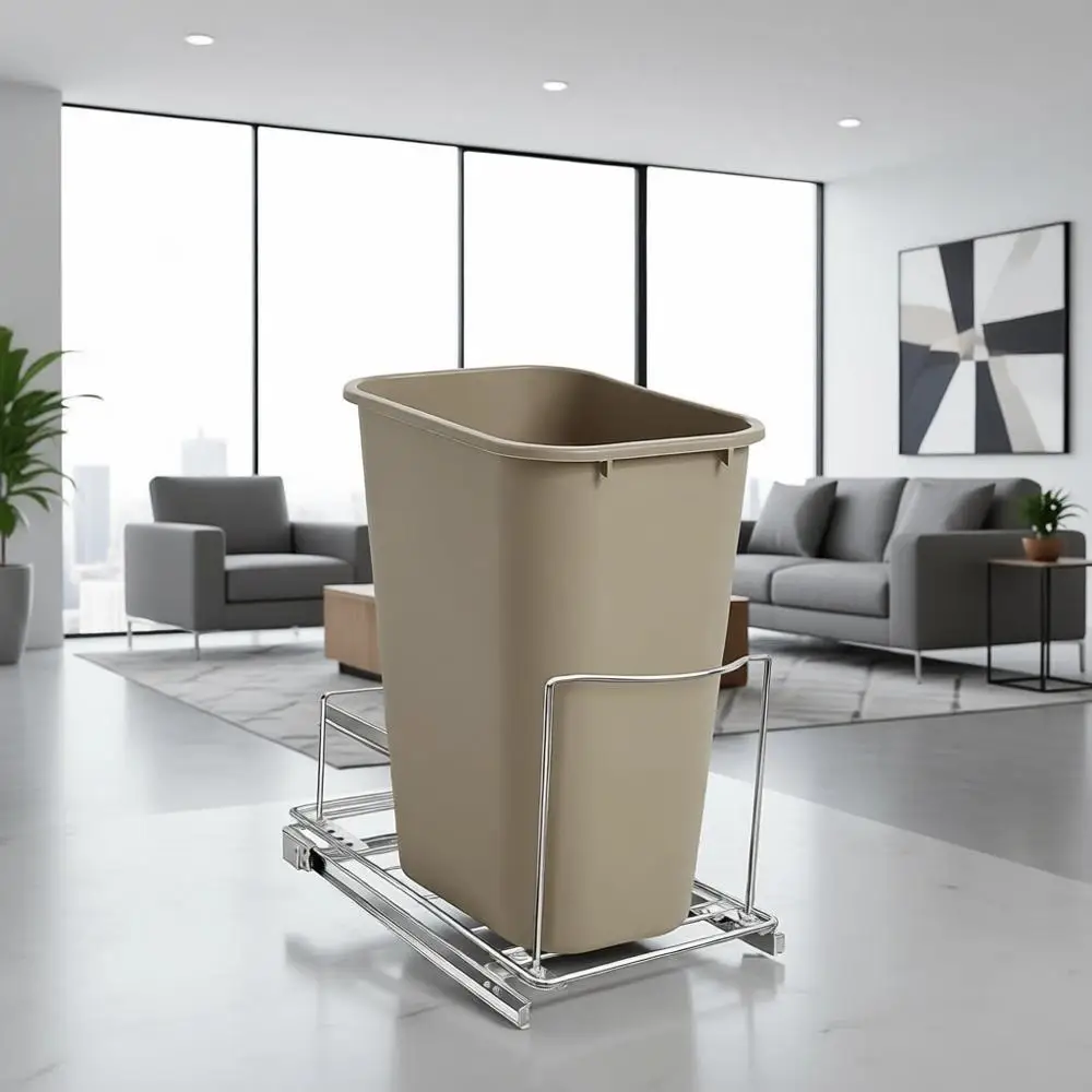 

Прочный выдвижной органайзер для мусорных баков — идеально подходит для кухонных шкафов или хранения под раковиной