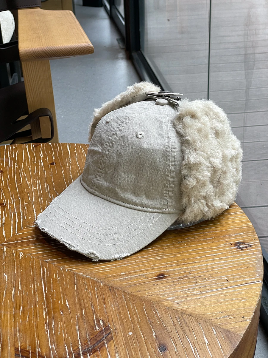 Winter Warm Outdoor Skiing Fleece-Lined Ear Protection Lei Feng Hat Plush Outdoor Flying Riding Hat for Men