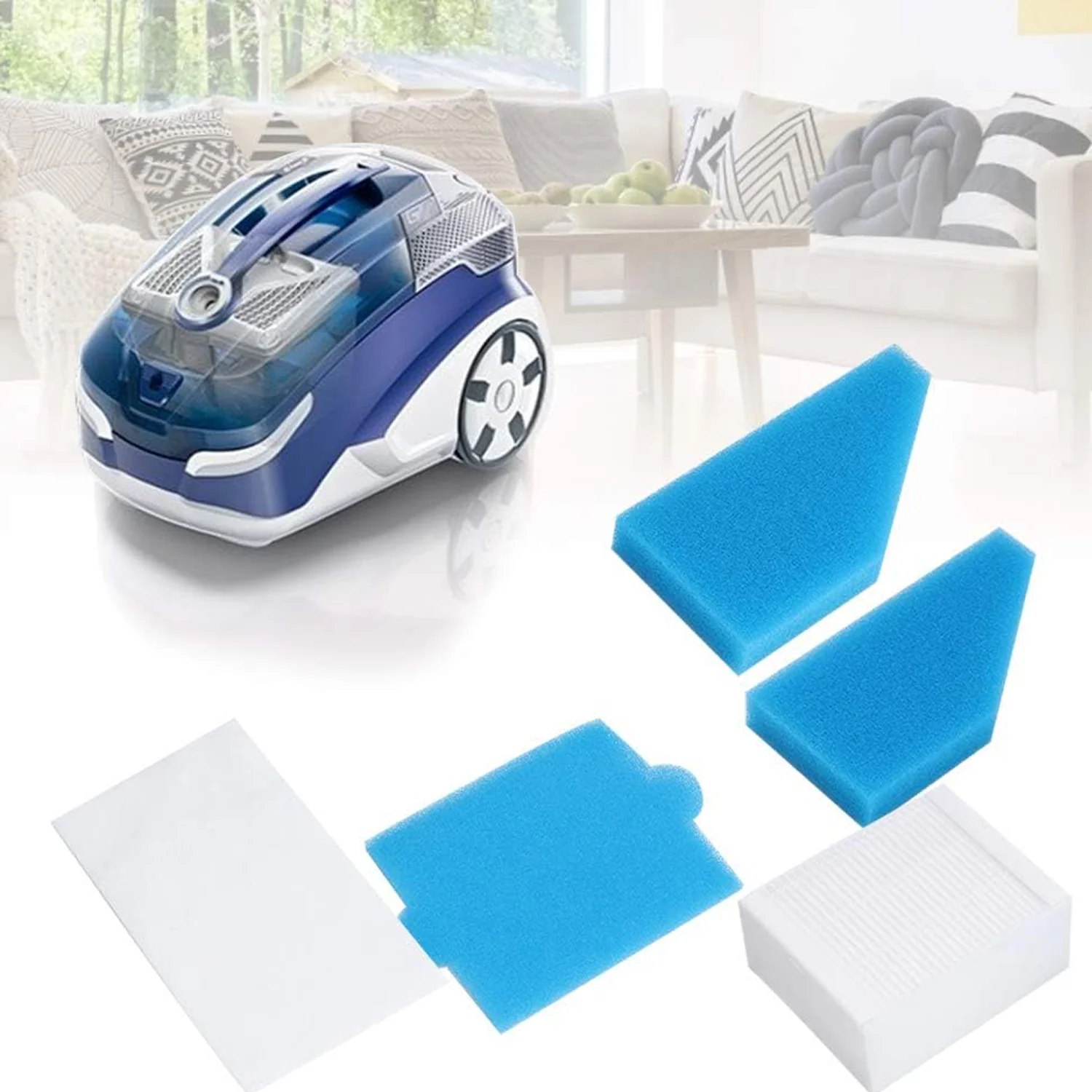 

5Pcs Filter Kit For Thomas 787241 Vacuum Cleaner, HEPA Filter & Foam Filter Sponge Replacement Parts