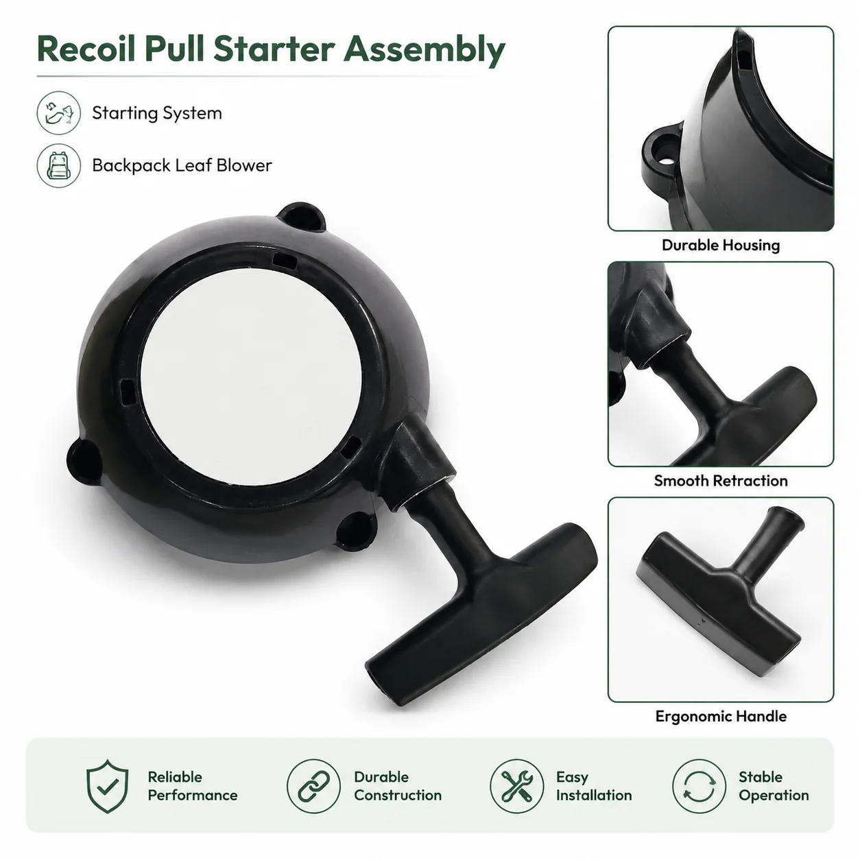 Recoil Starter Rebuild Kit with 3ft Cord Pawl Screws for Stihl BR600X BR700X Blower Parts, Replaces 4282 190 0300 4282 190 0300A