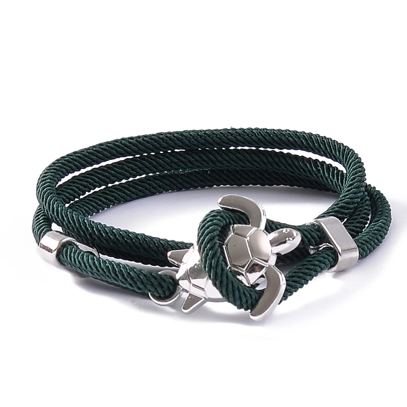 Meetvii Fashion Silver Color Sea Turtle Bracelets Milan Line Hand Woven Rope Bracelets for Women Men Wristband Couple Jewelry