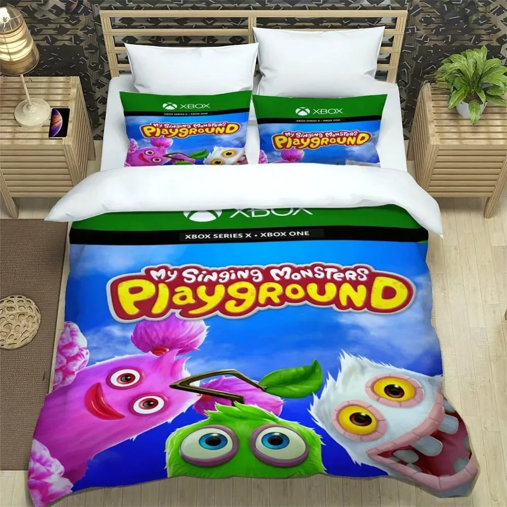 Duvet Cover Pillowcase My Singing Monsters Bedding Set  Adult Boy Girl Bedroom Decoration Children Gift Single Double Size