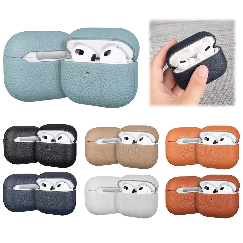 حافظة جلدية لأجهزة AirPods 4 حافظات سماعات أذن للأعمال لأجهزة Apple AirPods 4 4th Generation 2024 غطاء سماعة الرأس Mag