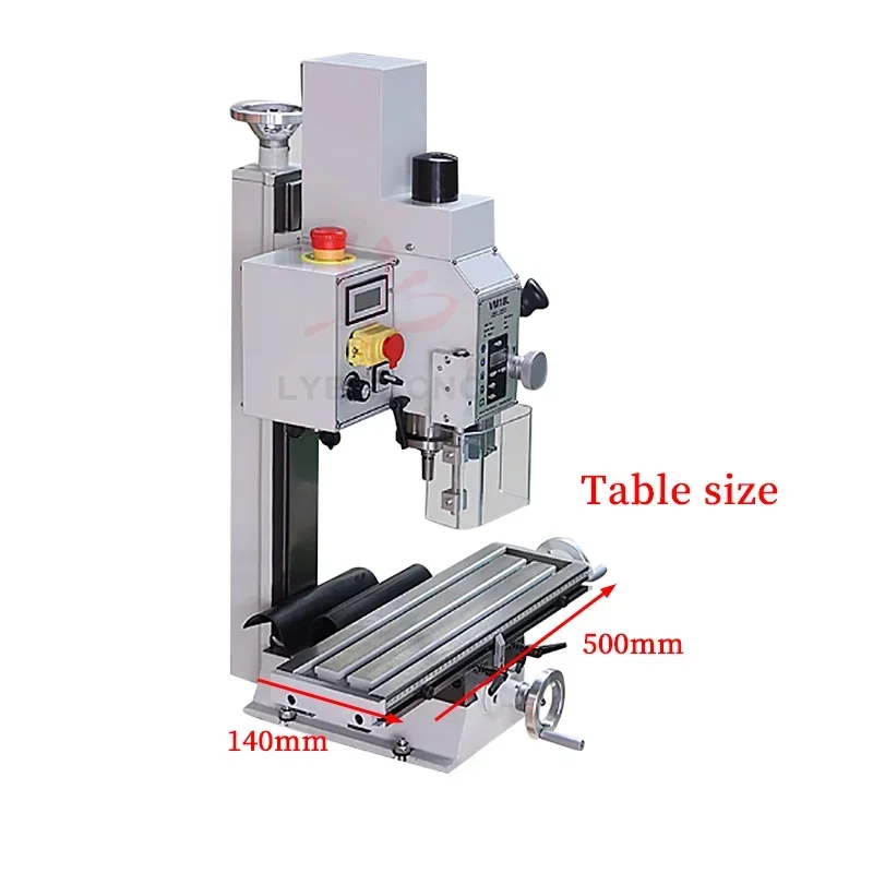 New Digital Small Drilling Milling Machine VM18L Infinitely Variable Speed Spindle Box Can Be Tilted Left and Right 90°