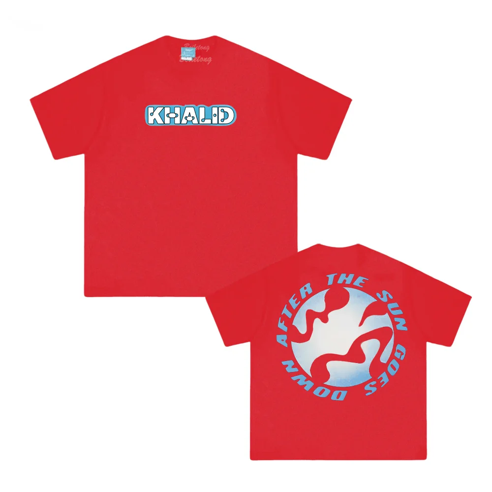 بعد الشمس يذهب إلى أسفل تي شيرت خالد المغني نفس النمط كم 100% قطن موضة مريحة Camisetas بلايز Harajuku الصيف المحملة