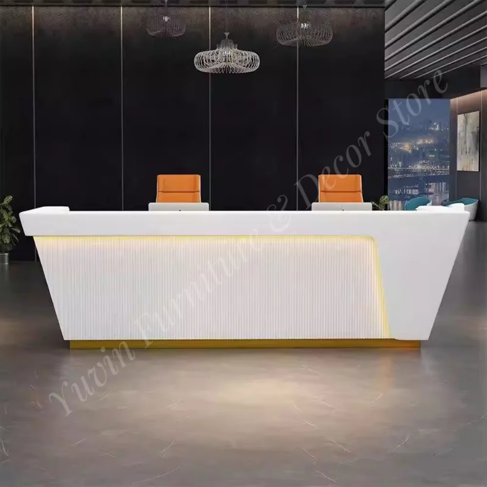 Modern Reception Desk for Hotel and School Use Office Furniture with Customizable Colors & Sizes Wood Material