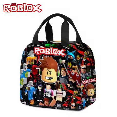 New ROBLOX KID Lunch Bag Anime Portable Children Meal Bag Kawaii School Trip Lunch Picnic Dinner Cooler Cute Food Meal Bag Gifts