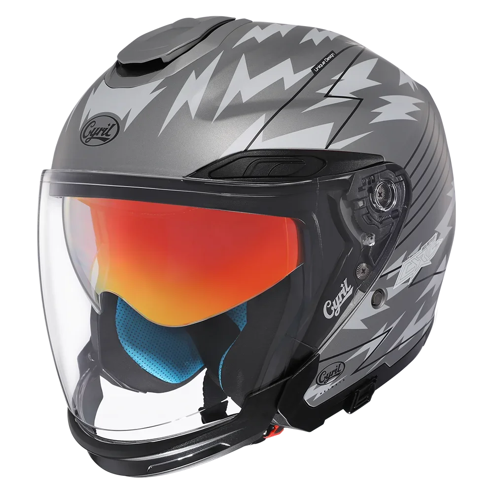 New Arrival Open Face 3/4 Motobike Helmets Double Visor Dot Approved Motorcross Helmets CYRIL R18