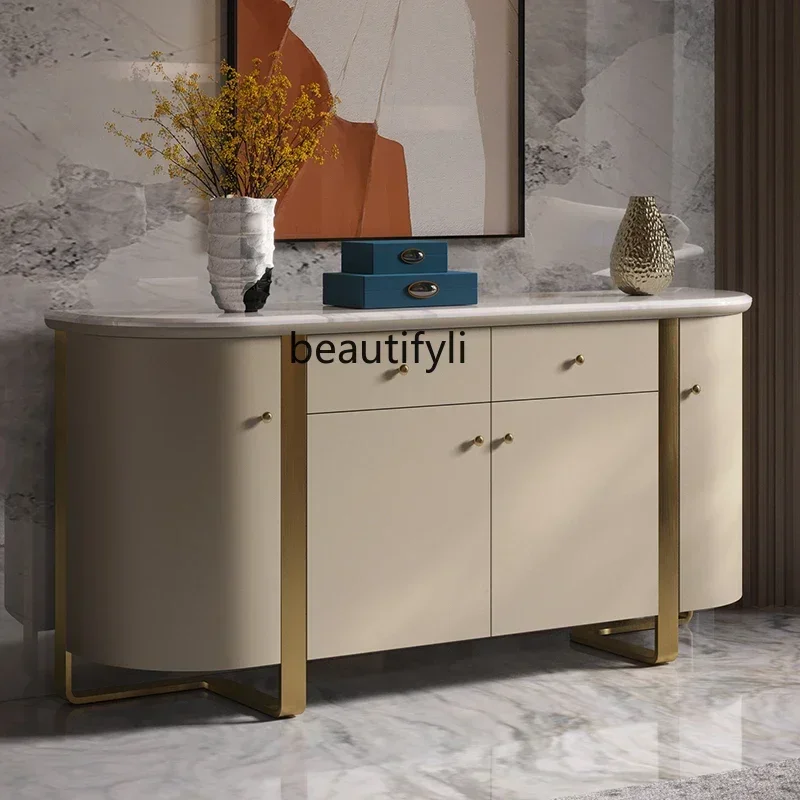 

45Light luxury dining side cabinet shoe cabinet Italian post-modern marble dining room bedroom storage high-end entrance cabinet