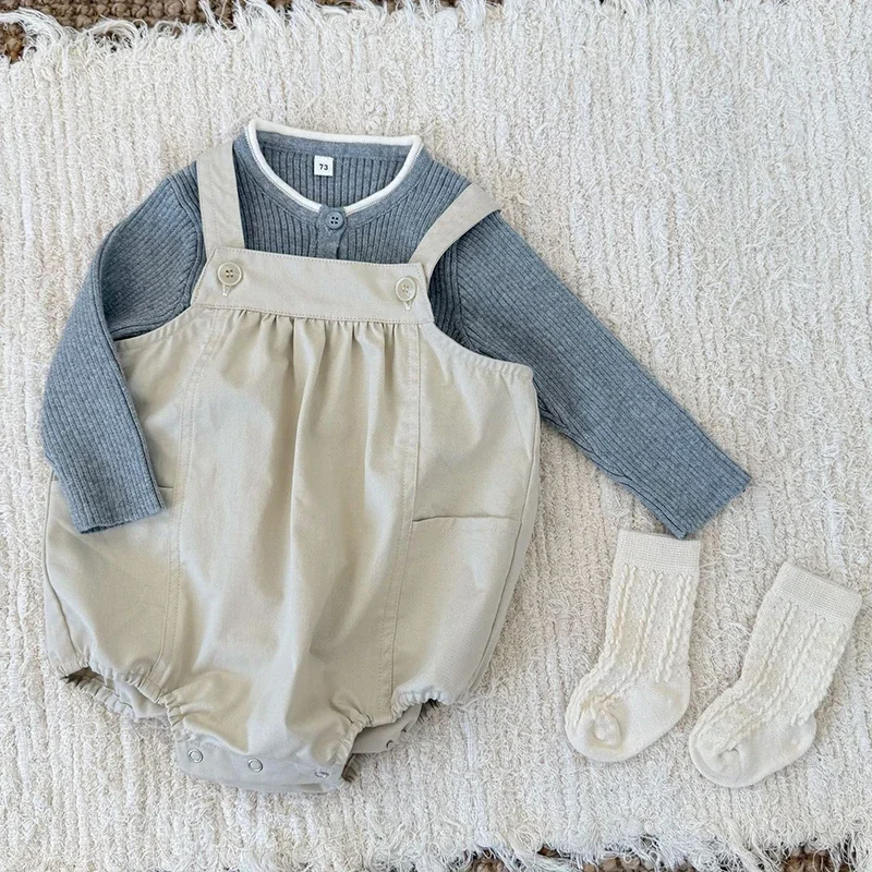 ربيع الاطفال حللا وتتسابق الخريف رومبير الطفل رومبير الطفل عادية القطن طفل الفتيات الفتيان وزرة ملابس الطفل النمط الكوري