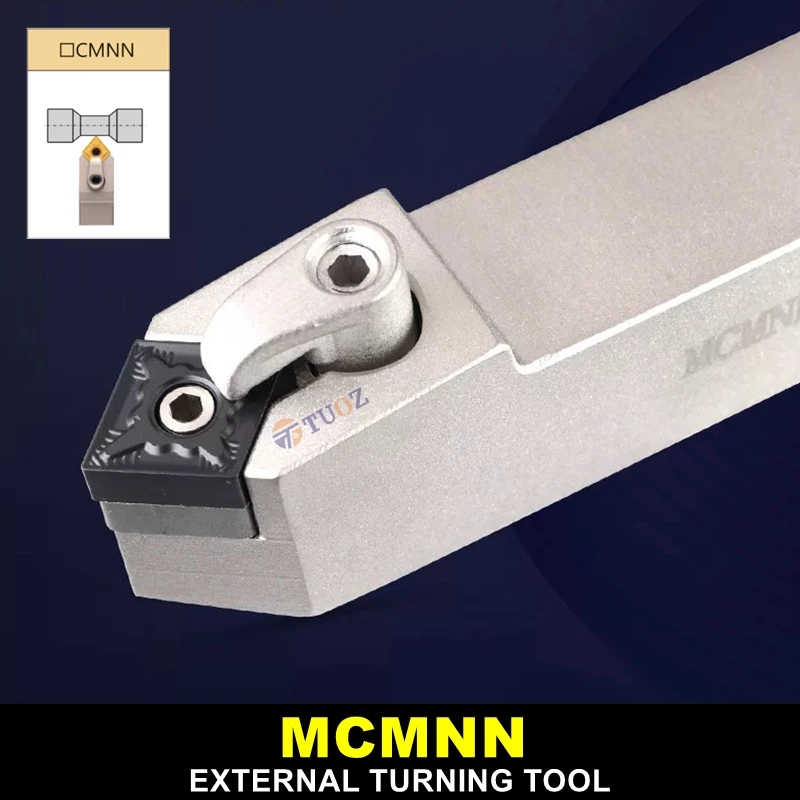 TUOZ External Turning Tool Holder Cutter MCMNN2020K12 MCMNN2525M12 Turning Lathe Tool Holder for CNMG1204 Inserts