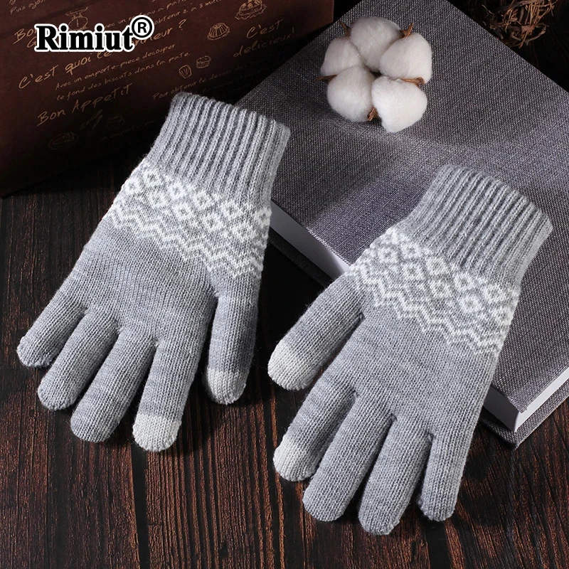 Rimiut New Arrive Casual Thick Warm Unisex Gloves Autumn Winter Skiing Touch Screen Useful Gloves Fashion Students hand Gloves