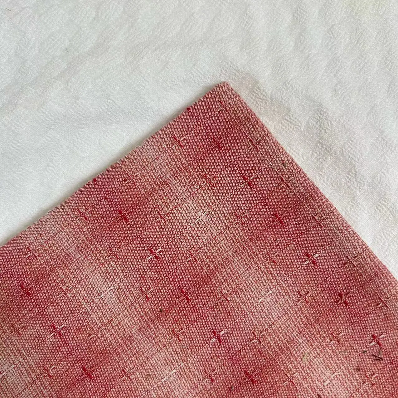 Red Basic Patchwork Japanese Yarn Dyed Cotton Fabric for Purse Sewing Quilting Bag Craft Cloth  Fabric