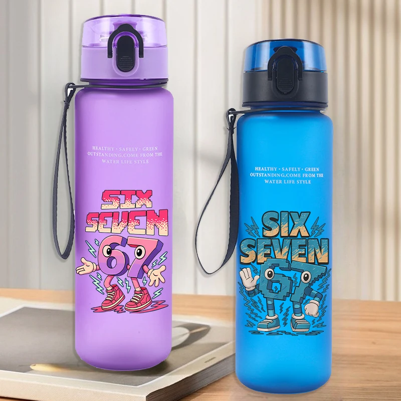 

67 Six Seven Water Bottle Steal A Brainrot Kids Cup Boys Girls Outdoor Sports Kettle 650ml Anime Jug Plastic Mug Children Gift