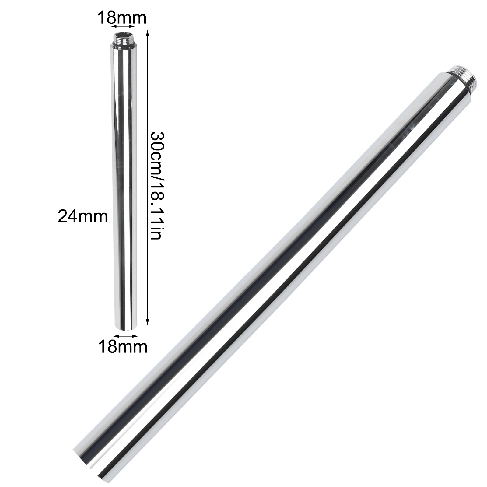30cm Shower Extender Bathtub Shower System Black Grey Round Extension Bar Shower Faucet Set Extension Tube Bathroom Accessories