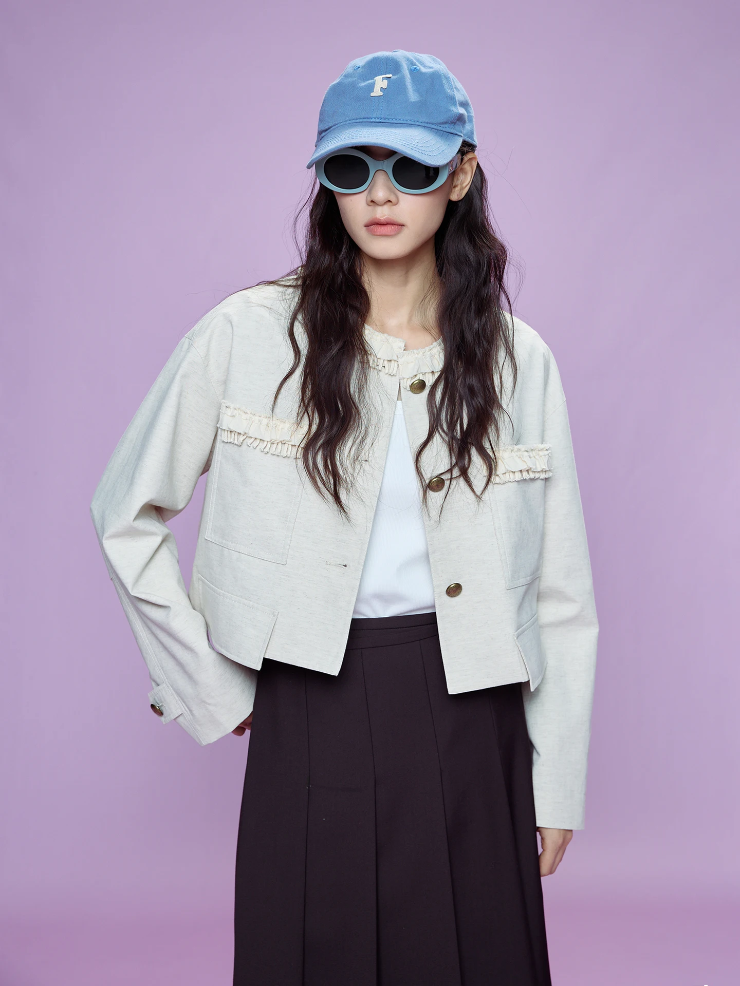 

Женская повседневная куртка Fay-Fayee Romantic Tassel с бронзовыми пуговицами, универсальный топ для города, новинка весны 2026