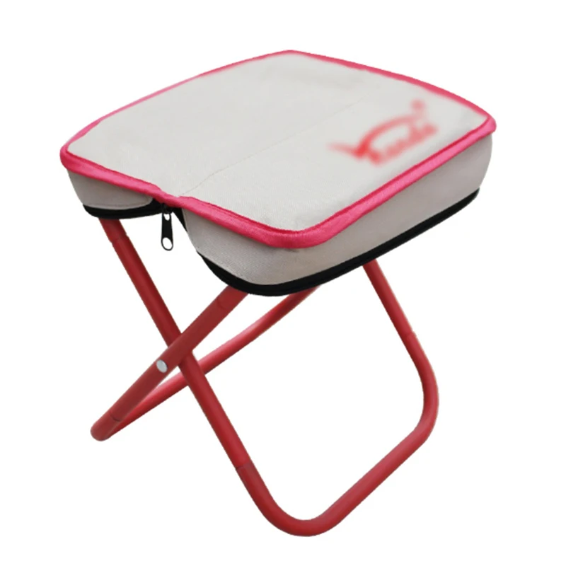 White Portable Chair for Camping Lightweight Outdoor Stool Picnic Comfortable Camp Stool with Storage Bag Easy Carry FoldingCamp