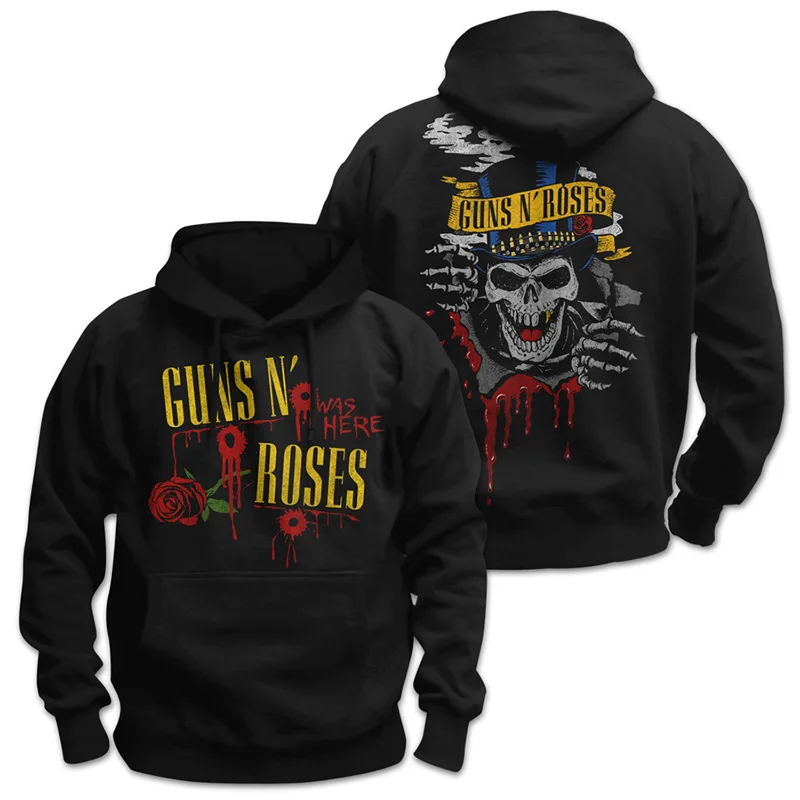 Erkekler kadın Hoodie Guns N Roses Rock Band baskı Hoodies Punk Retro Hip Hop kapüşonlu eşofman üstü kazaklar Unisex eşofman giyim